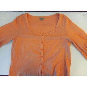 🐾Anama (Anthropologie) peach long sleeved blouse, size large 🐾